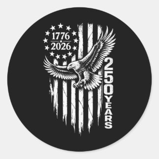 1776 2026 250 Jaar Patriottische Adelaar Amerikaan Ronde Sticker