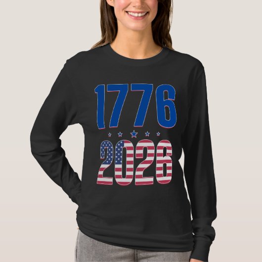 1776 2026 250 jaar vrijheid t-shirt (Voorkant)