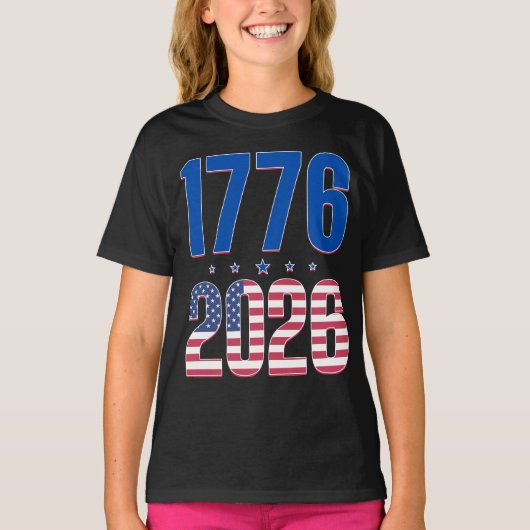 1776 2026 250 jaar vrijheid t-shirt (Voorkant)