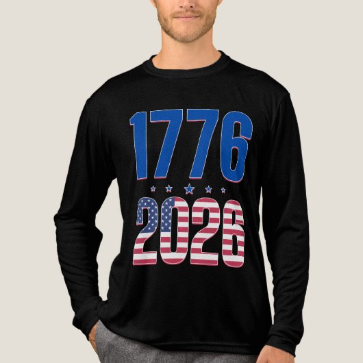 1776 2026 250 jaar vrijheid Tri-Blend shirt (Voorkant volledig)