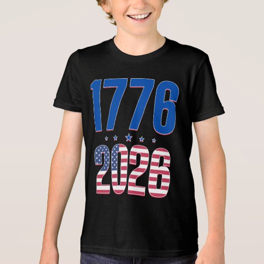 1776 2026 250 jaar vrijheid Tri-Blend shirt (Voorkant)