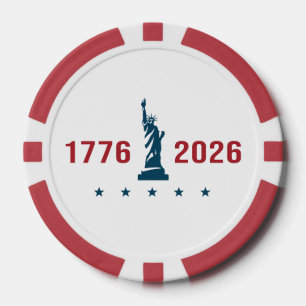 1776 2026 250ste verjaardag Amerika Patriotisch Poker Chips