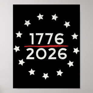 1776 2026 250ste verjaardag Usa Betsy Ross-vlag 4t Poster