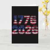 1776-2026 250th Birthday American Flag Eagle Shirt Kaart (Gele Bloem)