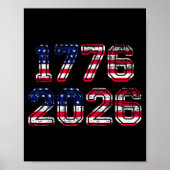 1776-2026 250th Birthday American Flag Eagle Shirt Poster (Voorkant)