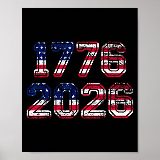 1776-2026 250th Birthday American Flag Eagle Shirt Poster (Voorkant)
