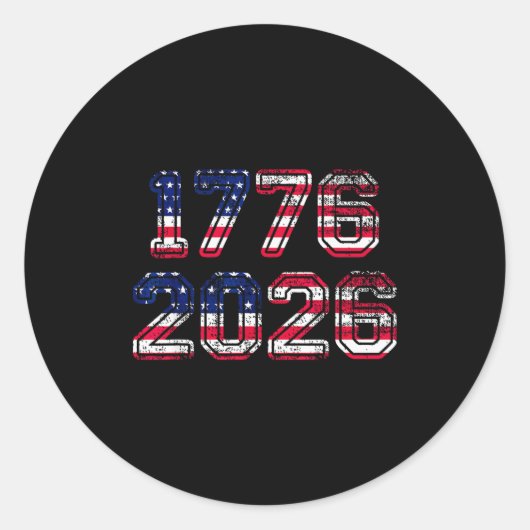 1776-2026 250th Birthday American Flag Eagle Shirt Ronde Sticker (Voorkant)