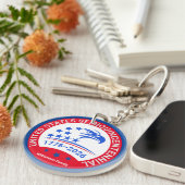1776–2026 Adelaarsembleem • Gepersonaliseerde Aand Sleutelhanger (Voorkant Rechts)
