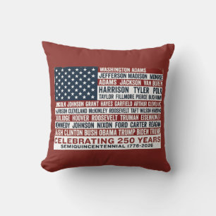 1776-2026 America 250e Verjaardag Presidents Auto Kussen