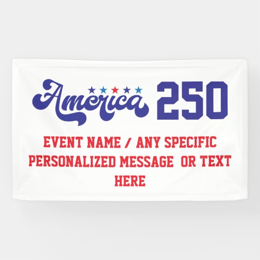 1776-2026 Amerika 250 Verjaardag Spandoek (Horizontaal)