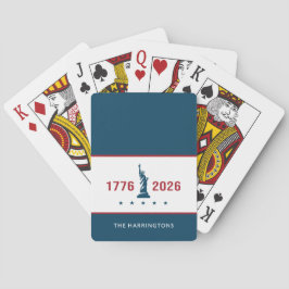 1776 2026 Amerika 250e verjaardag Patriottisch Bla Pokerkaarten