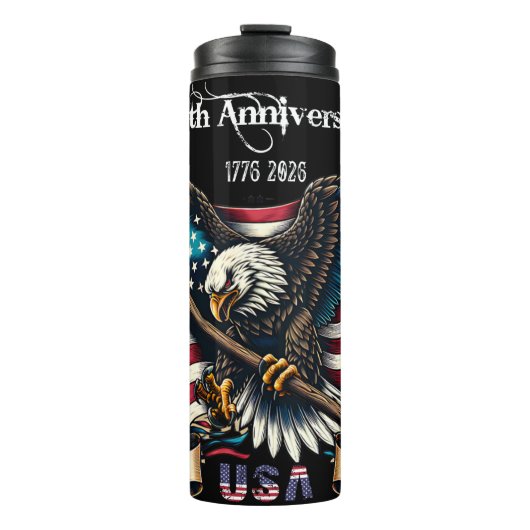 1776 2026 Amerika Verjaardag Thermosbeker (Voorkant)