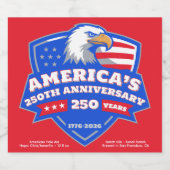 1776–2026 Eagle Shield • Custom Homebrew Label USA Bier Etiket (Enkel label)