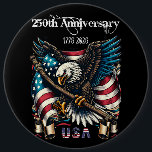 1776 2026 Happy Anniversary America Ronde Button 6,0 Cm<br><div class="desc">Celebrate the spirit of freedom and unity with our 1776 2026 Happy Anniversary America Button. This eye-catching accessory features a vibrant design that commemorates two centuries of American history, making it perfect for parades, gatherings, or everyday wear. Crafted with high-quality materials, this button is durable and lightweight, ensuring it can...</div>
