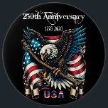 1776 2026 Happy Anniversary America Ronde Button 6,0 Cm<br><div class="desc">Celebrate the spirit of freedom and unity with our 1776 2026 Happy Anniversary America Button. This eye-catching accessory features a vibrant design that commemorates two centuries of American history, making it perfect for parades, gatherings, or everyday wear. Crafted with high-quality materials, this button is durable and lightweight, ensuring it can...</div>