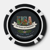 1776-2026 Midnight Blue & Black Luxury Patriotic  Poker Chips (Achterkant)