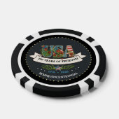 1776-2026 Midnight Blue & Black Luxury Patriotic  Poker Chips (Enkel)