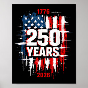 1776-2026 Patriottische Amerikaanse vlag 250 jaar Poster