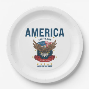 1776 2026   Patriottische Amerikaanse Zeearend Vla Papieren Bordje