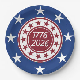 1776-2026 Patriottische Feestelijke Thema  Papieren Bordje