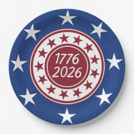 1776-2026 Patriottische Feestelijke Thema Papieren Bordje
