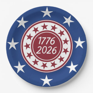 1776-2026 Patriottische Feestelijke Thema Papieren Bordje