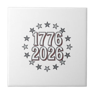 1776 2026 Patriottische Sterren Vintage Vector Des Tegeltje