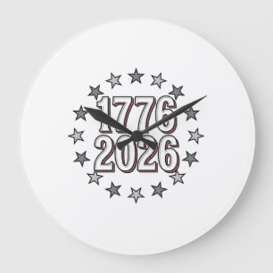 1776 2026 Patriottische sterren Vintage Vector ont Grote Klok