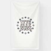 1776 2026 Patriottische sterren Vintage vectorontw Spandoek (Verticaal)