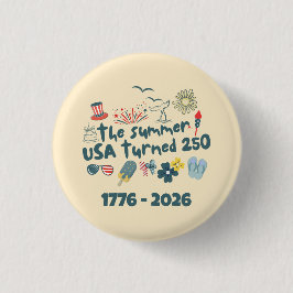 1776 - 2026 Retro 250e Verjaardag 4 Juli Ronde Button 3,2 Cm