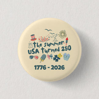 1776 - 2026 Retro 250e Verjaardag 4 Juli Ronde Button 3,2 Cm