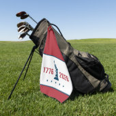 1776 2026 Rode Witte & Blauwe Standbeeld van Liber Golfhanddoek (Groen)