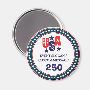 1776–2026 Semi-quincentennial VS 250 Patriottisch Magneet