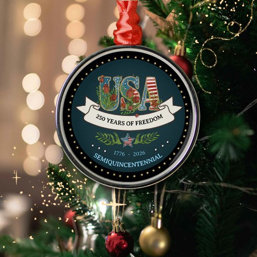1776-2026 Semiquincentennial Midnight Blue Metalen Ornament