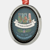 1776-2026 Semiquincentennial Midnight Blue Metalen Ornament (Links)
