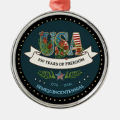 1776-2026 Semiquincentennial Midnight Blue Metalen Ornament (Voorkant)