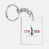1776 2026 Semiquincentennial Standbeeld van Libert Sleutelhanger (Voorkant Links)