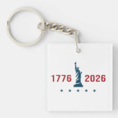 1776 2026 Semiquincentennial Standbeeld van Libert Sleutelhanger (Voorkant)