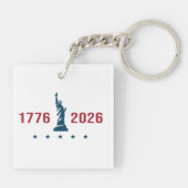 1776 2026 Semiquincentennial Standbeeld van Libert Sleutelhanger (Achterkant)