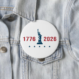 1776 2026 Standbeeld van de Vrijheid Patriottisch Ronde Button 4,0 Cm