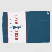 1776 2026 Standbeeld van de Vrijheid Rood Wit & Bl Golfhanddoek (Horizontaal)