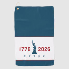 1776 2026 Standbeeld van de Vrijheid Rood Wit & Bl Golfhanddoek