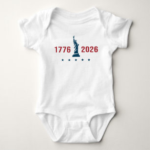 1776 2026 Standbeeld van de Vrijheid Rood Wit Blau Romper