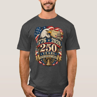 1776–2026 Vintage 250 Jaar USA Patriottisch T-Shir T-shirt