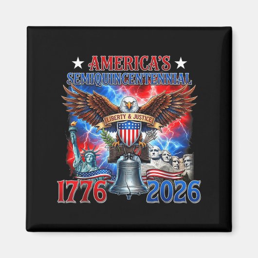 1776-2026 VS 250ste verjaardag 4 juli Magneet (Voorkant)