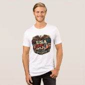 1776-2026 VS 250ste verjaardag 4 juli Tri-Blend Shirt (Voorkant volledig)