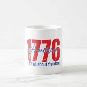 1776 Alles over Vrijheid Patriottische 4e Juli  Koffiemok