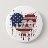 1776 American Flag Ronde Button 7,6 Cm (Voorkant)