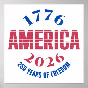 1776 AMERIKA 2026 250 jaar vrijheid  Poster