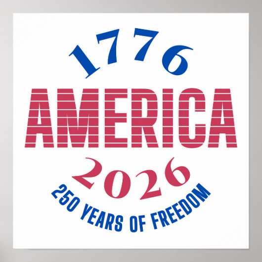 1776 AMERIKA 2026 250 jaar vrijheid  Poster (Voorkant)